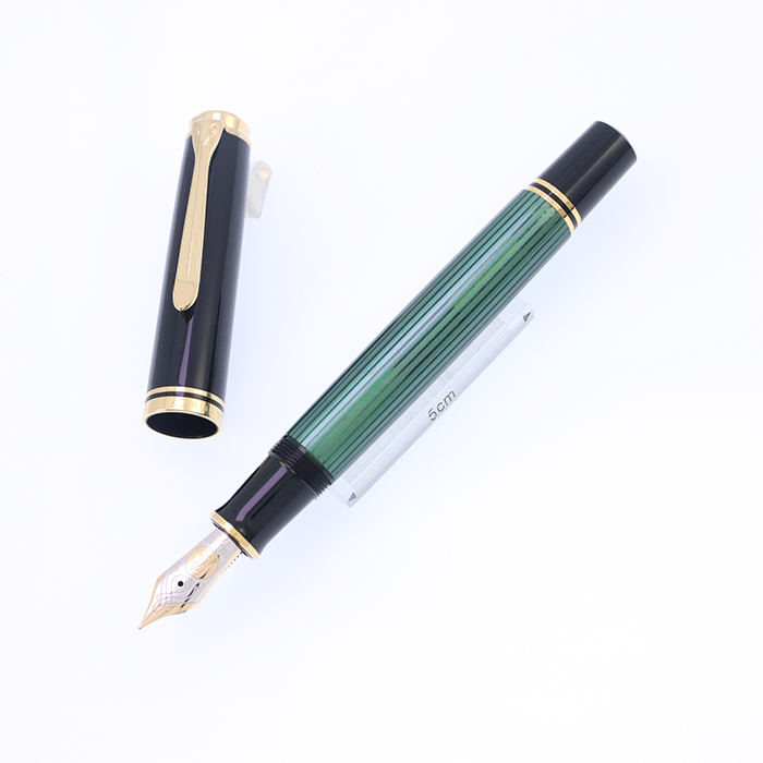 中古)Pelikan ペリカン 万年筆 スーベレーン M800 グリーンストライプ 