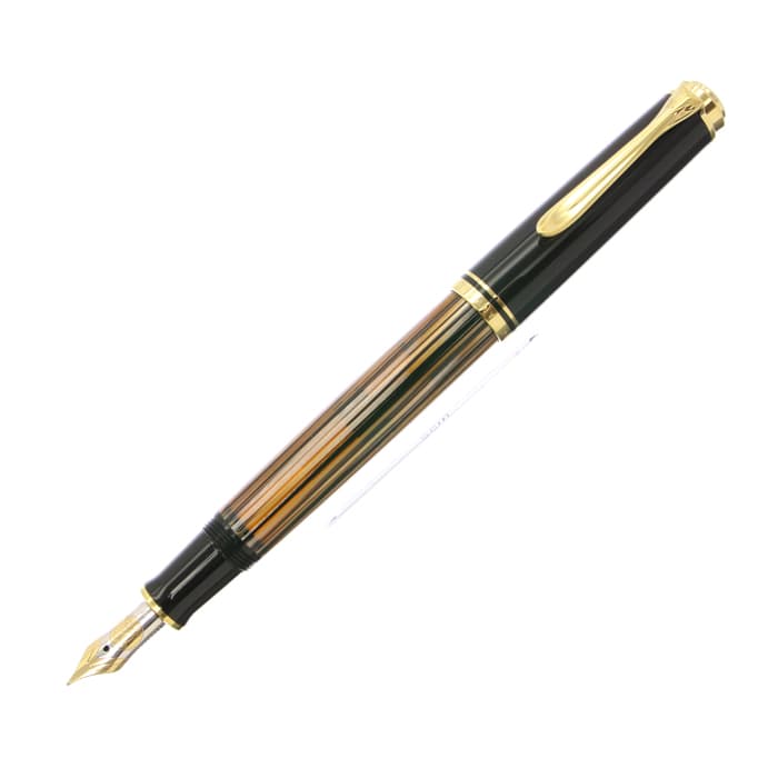 中古)Pelikan ペリカン 万年筆 スーベレーン M400 茶縞 18C/M (ペン先