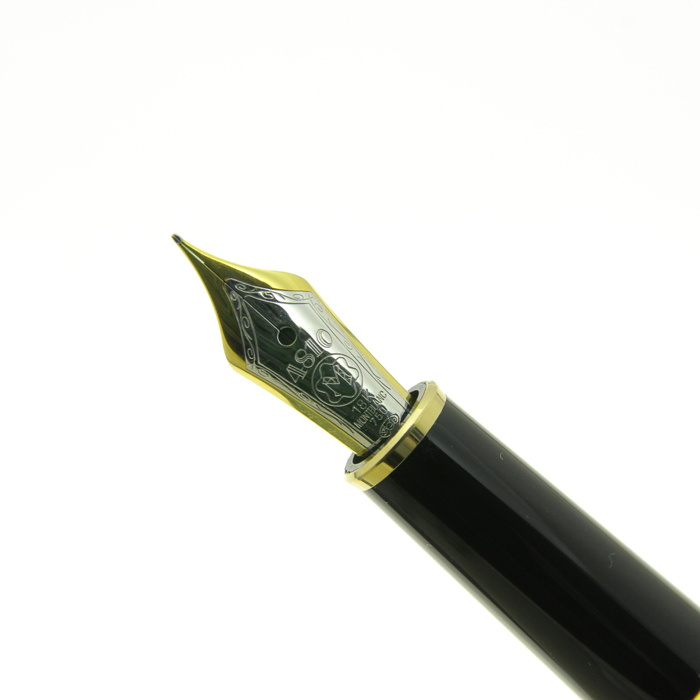 モンブラン750 18k無垢の軸 ペン先EF 255ペン工房翌檜 黒柿孔雀