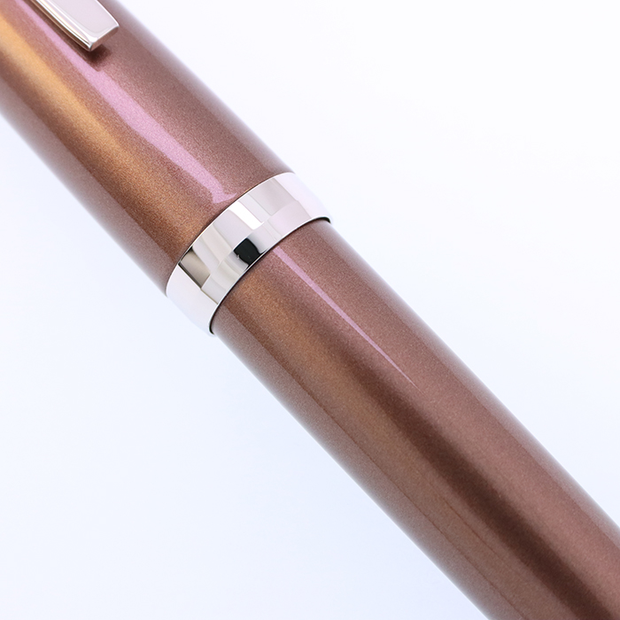 中古)PILOT パイロット 万年筆 エラボー ブラウン 軟極細字 (金属軸