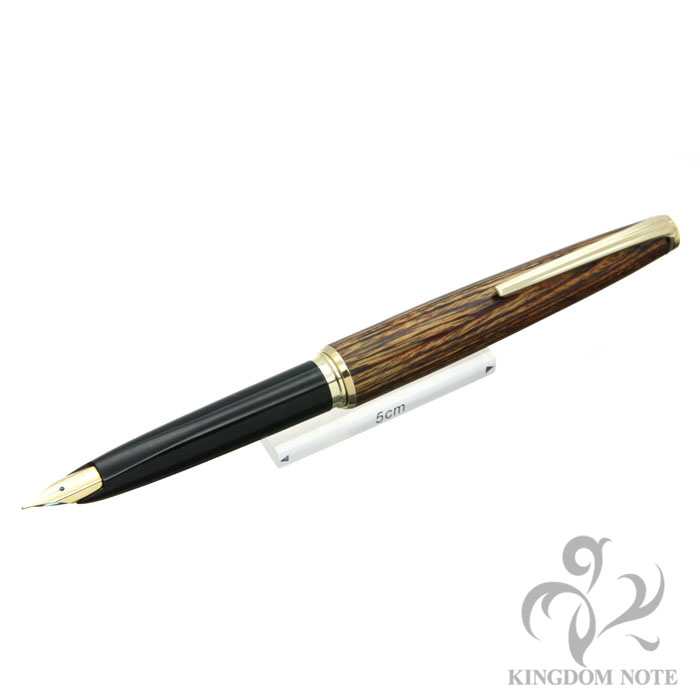 14K金プラチナ万年筆 黒と茶色のストライプ 詳細ページ | 万年筆