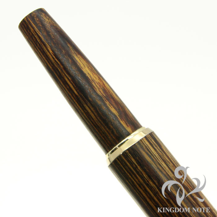 14K金プラチナ万年筆 黒と茶色のストライプ 14K金プラチナ万年筆 黒と