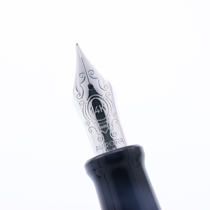 アウロラ オプティマ 万年筆 ブルーCT F 14k AURORA 吸入式 【公式通販】