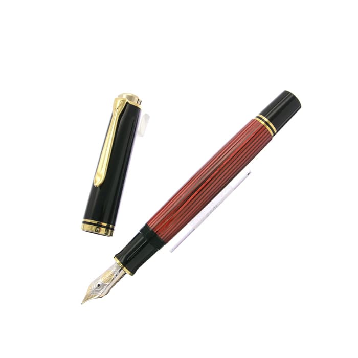 PERIKAN ペリカンM800スーベレーンペン先18KFニブキャップ式万年筆 新品)Pelikan ペリカン 万年筆 スーベレーン M800 レッドストライプ