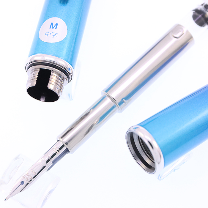 パイロット キャップレス 万年筆 アズール M 2019限定 美品 中古)PILOT パイロット 万年筆 2019年限定 キャップレス