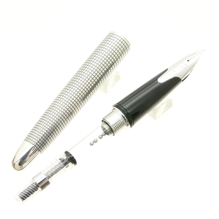 PILOT シルバーン　格子　万年筆 新品)PILOT パイロット 万年筆 シルバーン 格子（商品ID