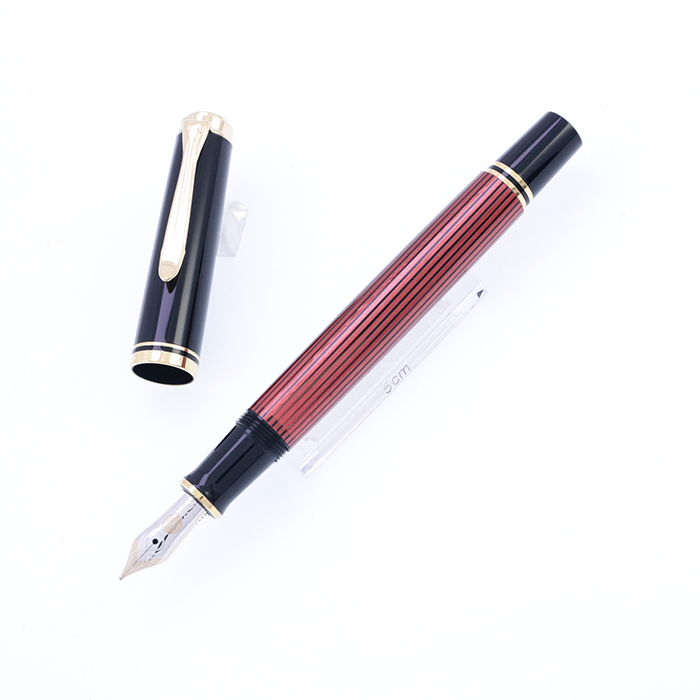 ペリカン スーべレーン M400 レッド 赤縞 万年筆 F 細字 純正インク付 ペリカン スーべレーン M400 レッド 赤縞 万年筆 F 細字