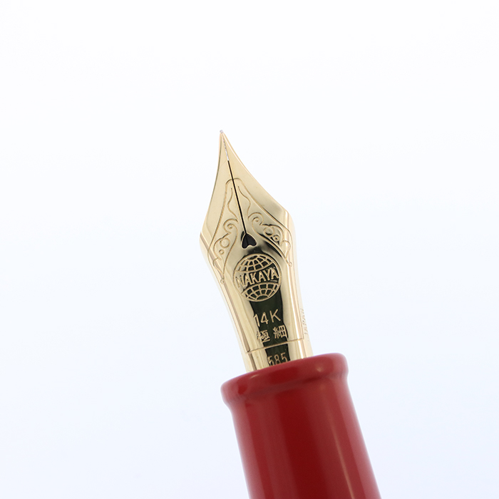 新品)NAKAYA 中屋万年筆 万年筆 シガー ピッコロ 朱 極細字（商品ID