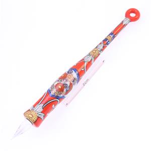 ガラスペン IMARI PEN 金彩赤濃唐花文