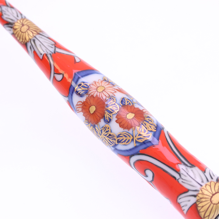 新品)HIZEN5 ヒゼンファイブ ガラスペン IMARI PEN 金彩赤濃唐花文