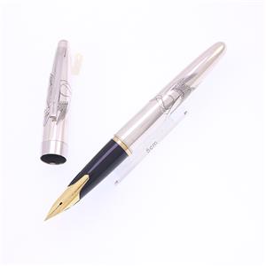 万年筆 エリート シルバーン 鶴 極細字