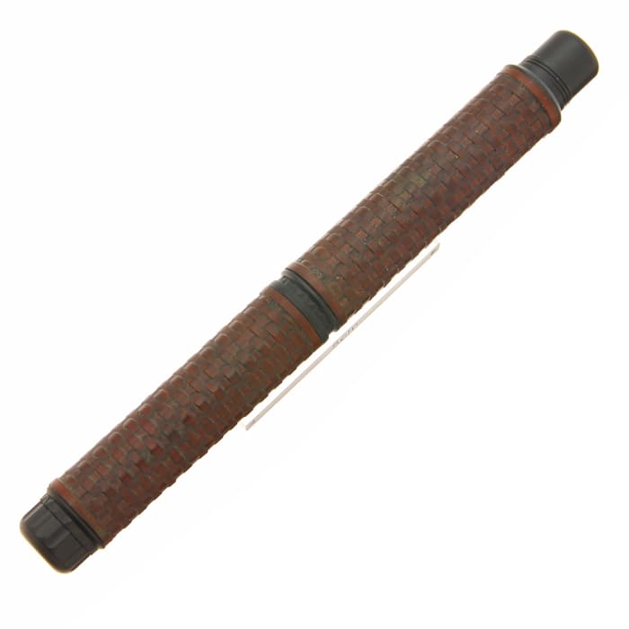 新品)PLATINUM プラチナ 万年筆 出雲 竹編み 茣蓙目 #15 紅樺色