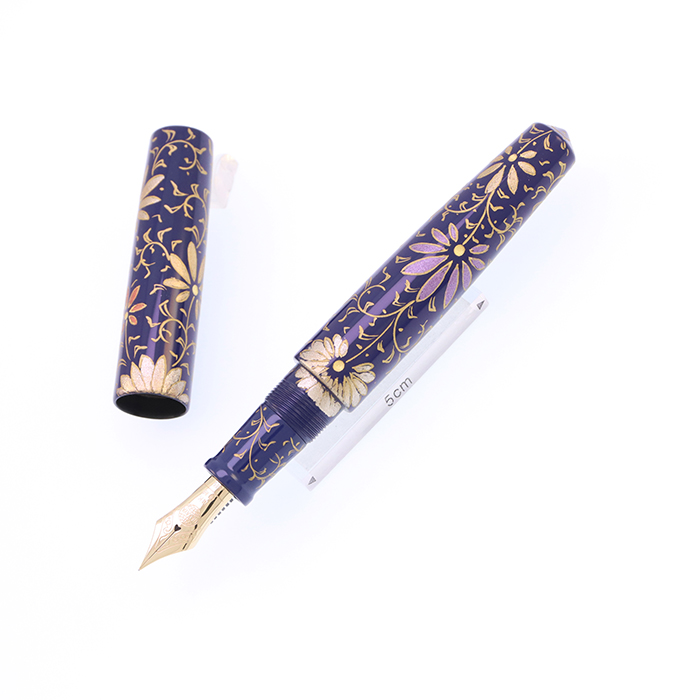 中屋万年筆　ピッコロ桔梗　太字 新品)NAKAYA 中屋万年筆 万年筆 シガーピッコロ パルメット 桔梗/色