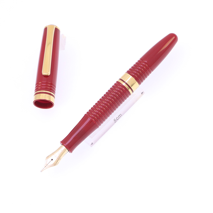 中古)PLATINUM プラチナ 万年筆 #3776 ギャザード レッド 太字（商品ID
