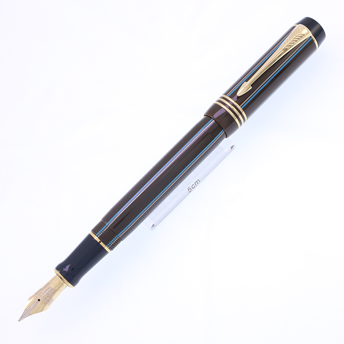中古)PARKER パーカー 万年筆 デュオフォールド ピンストライプ