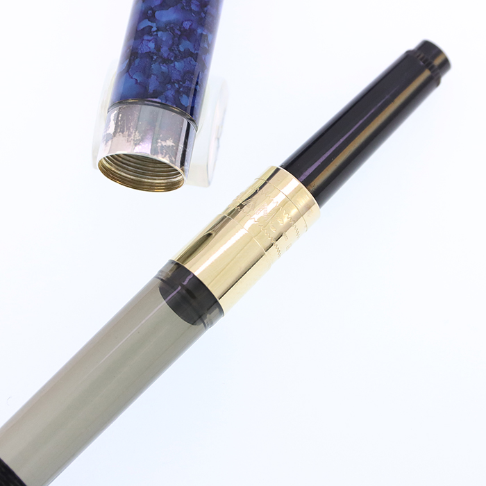 モンブランmontblanc ノブレス 万年筆 No.18140 ブルーマーブル 中古)MONTBLANC モンブラン 万年筆 ノブレス ラッカー ブルーマーブル