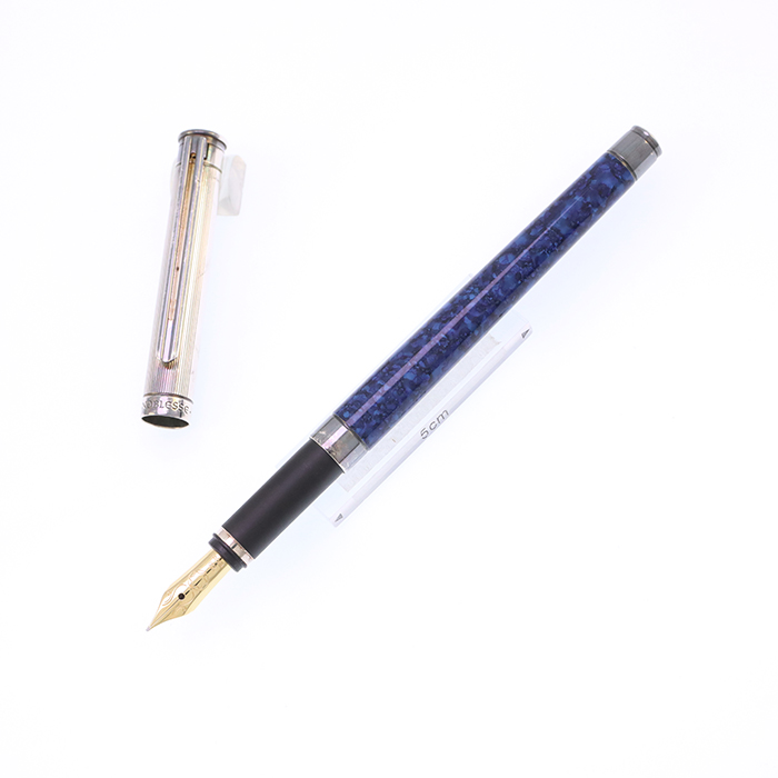 中古)MONTBLANC モンブラン 万年筆 ノブレス ラッカー ブルーマーブル