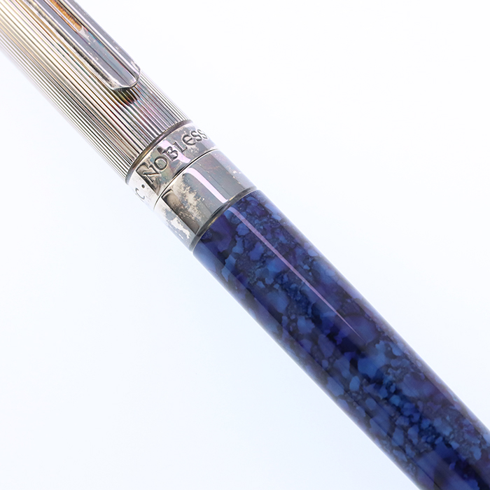 中古)MONTBLANC モンブラン 万年筆 ノブレス ラッカー ブルーマーブル