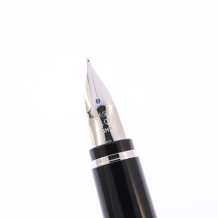 中古)PILOT パイロット 万年筆 エラボー ブラック 軟中字 (樹脂軸