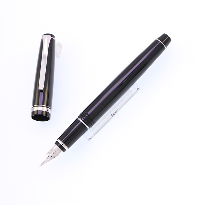 中古)PILOT パイロット 万年筆 エラボー ブラック 軟極細字 (樹脂軸