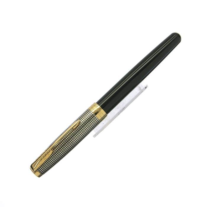 Parker 万年筆 シルバー・ブラック パーカー 万年筆 デュオフォールド