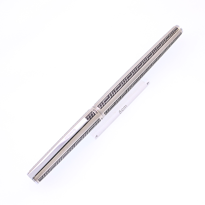 PILOT パイロット 万年筆 18K-750 スターリングシルバー　ケース付 中古)PILOT パイロット 万年筆 グランディ スターリングシルバー