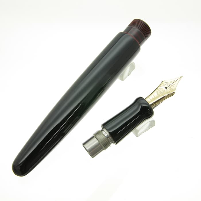 新品)NAKAYA 中屋万年筆 万年筆 ライター ロング 黒溜 中字（商品ID