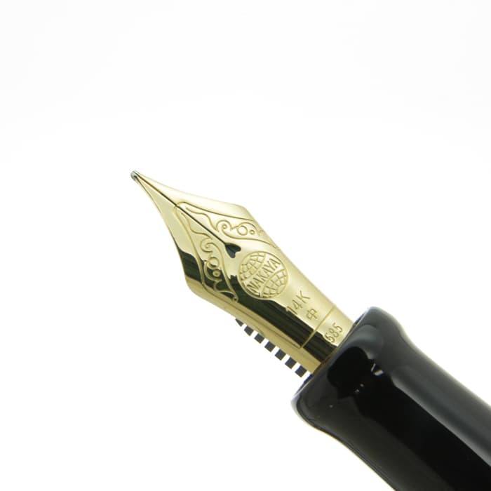 新品)NAKAYA 中屋万年筆 万年筆 ライター ロング 黒溜 中字（商品ID