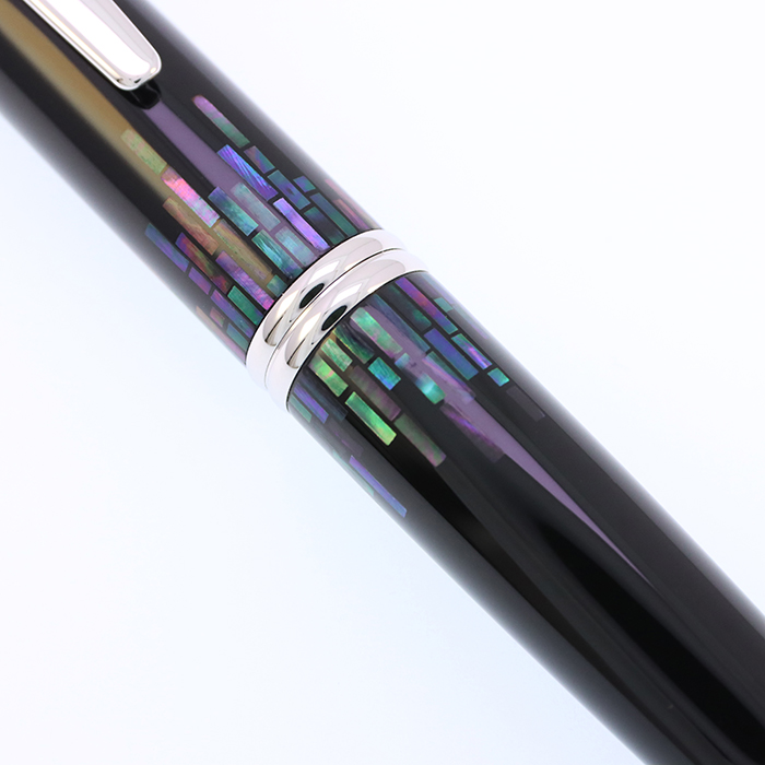 中古)PILOT パイロット 万年筆 キャップレス 螺鈿 ストライプ 中字