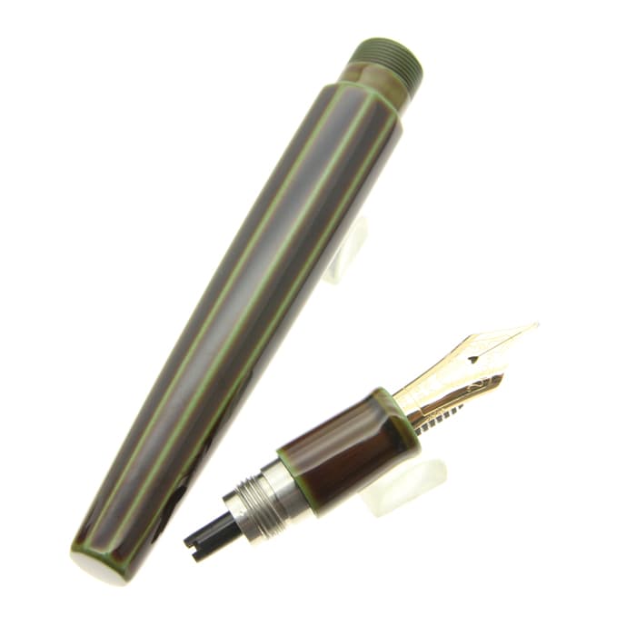 新品)NAKAYA 中屋万年筆 万年筆 シガー 十角ST 碧溜 軟中字（商品ID