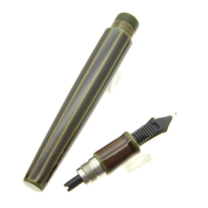 新品)NAKAYA 中屋万年筆 万年筆 シガー 十角ST 碧溜 軟中字（商品ID