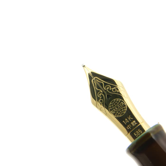新品)NAKAYA 中屋万年筆 万年筆 シガー 十角ST 碧溜 軟中字（商品ID