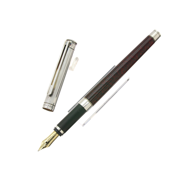 モンブラン Mont Blanc 万年筆 ノブレス レッド マーブル 18K M