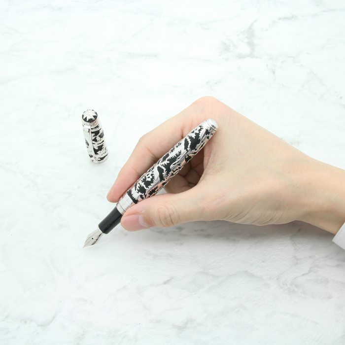 カランダッシュ限定万年筆、純銀の彫刻 CARAN D'ACHE カランダッシュ