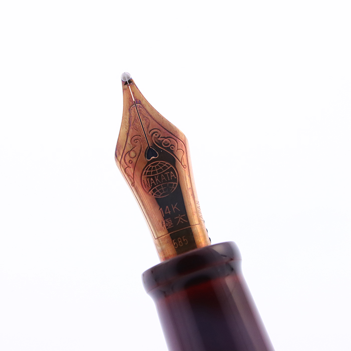 【極希少】中屋万年筆 ライター 碧溜 ロング 14K エボナイト 極希少】中屋万年筆 ライター 碧溜 ロング 14K エボナイト