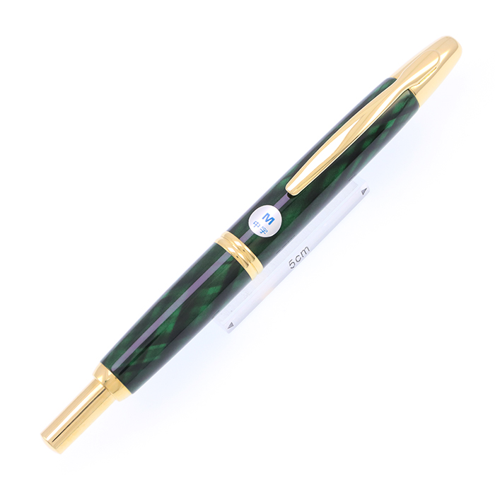 中古)PILOT パイロット 万年筆 キャップレス ブラック&グリーン