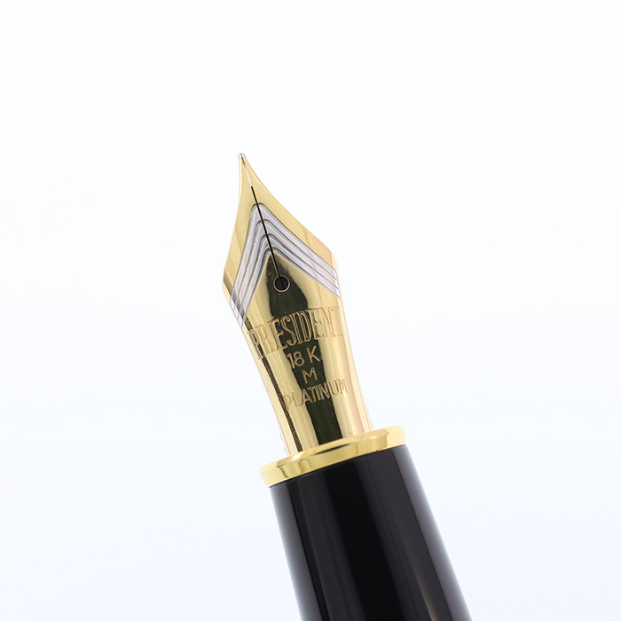 中古)PLATINUM プラチナ 万年筆 プレジデント #1 ブラック 中字（商品