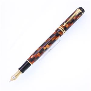 PARKER パーカー 万年筆 デュオフォールド チェック アンバーGT センテニアル M メイン