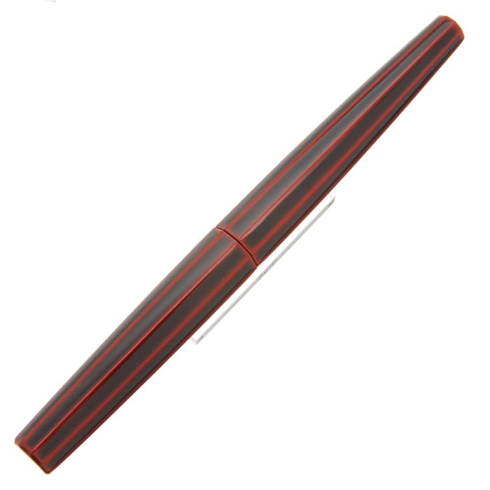 新品)NAKAYA 中屋万年筆 万年筆 シガー 十角 赤溜 軟細字（商品ID