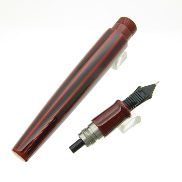 新品)NAKAYA 中屋万年筆 万年筆 シガー 十角 赤溜 軟細字（商品ID