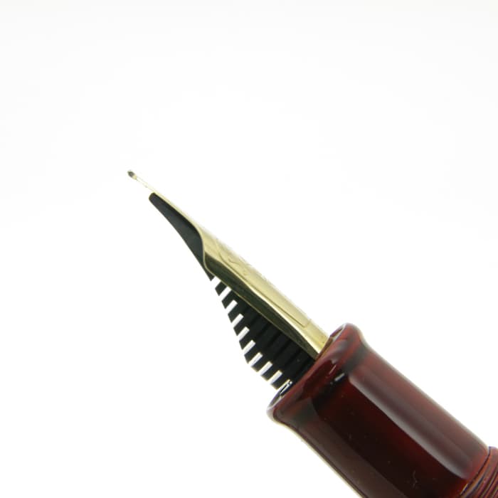 新品)NAKAYA 中屋万年筆 万年筆 シガー 十角 赤溜 軟細字（商品ID