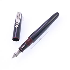 NAKAYA 中屋万年筆 万年筆 趣味の文具箱限定 ライターモデル ポータブル 廻り止め 黒溜 軟中字 (首軸象嵌) メイン