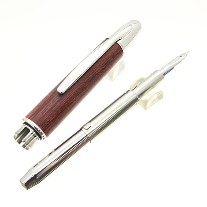新品)PILOT パイロット 万年筆 キャップレス 木軸 ディープレッド