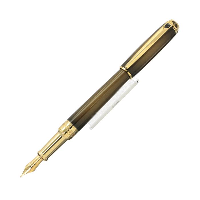 S.T.Dupont エス・テー・デュポン 万年筆 ラインD M アトリエ サンバースト ブロンズナチュラルラッカー/イエローゴールド