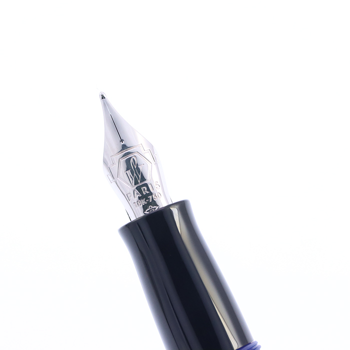 ウォーターマン WATERMAN チャールストン 万年筆 ブルー 18K M WATERMAN 万年筆 美しい ウォーターマン メタリックブルーCT
