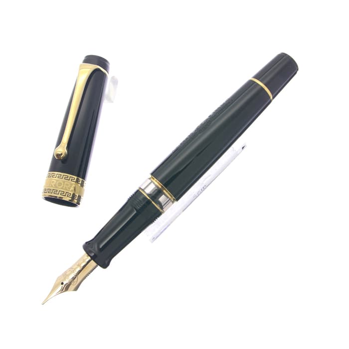 AURORA オプティマ 万年筆 14金ペン先 M 黒 アウロラ 万年筆