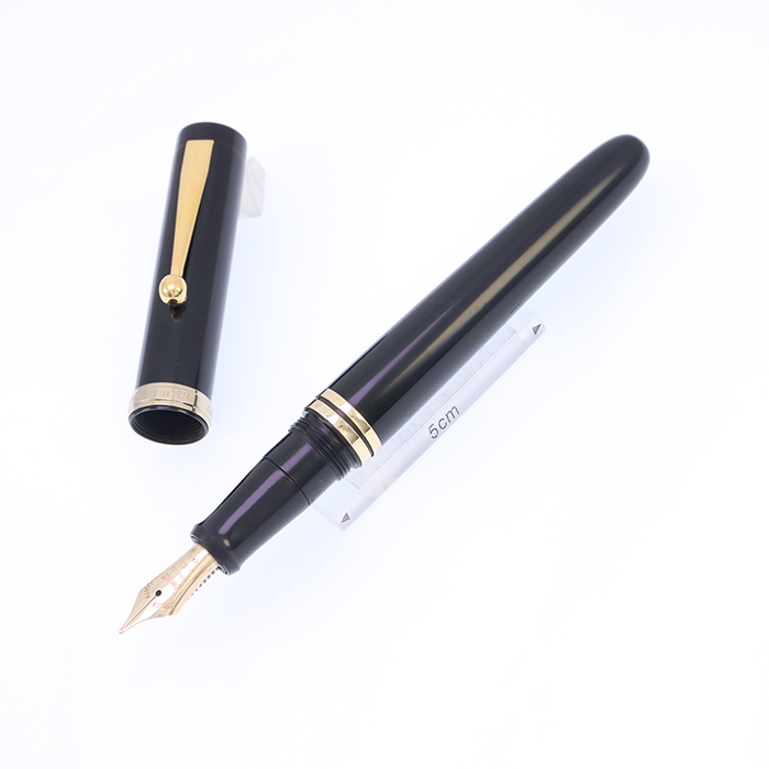 大橋堂 万年筆｜エボナイト漆塗り｜18金リング｜SM（軟中字）｜植原榮一作 中古)OHASIDO 大橋堂 万年筆 手作り万年筆 尻細モデル スタンダード