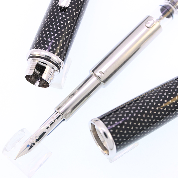 中古)PILOT パイロット 万年筆 キャップレス 絣 黒 極細字（商品ID