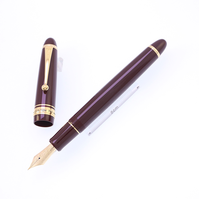 中古)PILOT パイロット 万年筆 カスタム743 ディープレッド 極細字