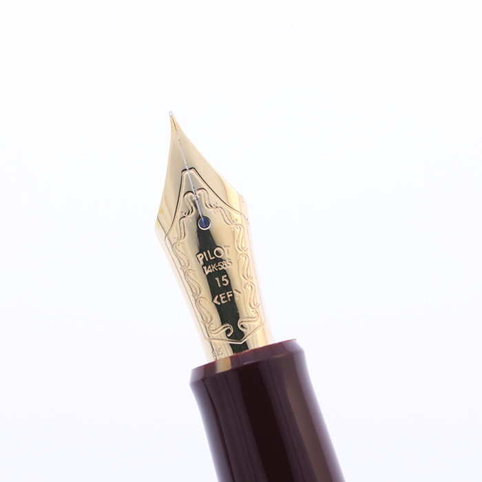 中古)PILOT パイロット 万年筆 カスタム743 ディープレッド 極細字